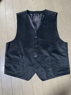 美品GIANNI VALENTINOフェイクスエードベスト メンズMブラック上品