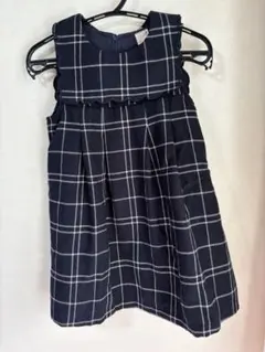 プティマイン petit main ジャンパースカート　ネイビー　チェック100