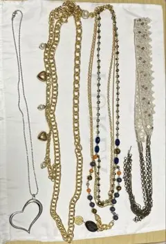 未使用　ヴィンテージヘアバンド　ネックレス3種　4点まとめ売り