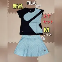 新品　FILA　テニス　上下セット　Mサイズ　シャツ　スコート　テニスボール柄のサムネイル