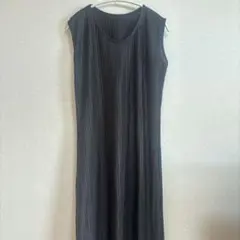 ブラック プリーツ ノースリーブ ロングワンピース H&M SHEIN