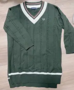 美品 Fred Perry ニットワンピース グリーン