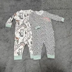 next baby 動物柄ロンパース2点セット