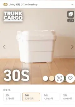 RISU トランクカーゴ 30L ベージュ（専用仕切り板1枚付）