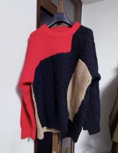 kolor クレイジーパターンタートルニットジャケットコートパンツT