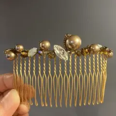 BIBI ヘアコーム パール ビジュー ゴールドのサムネイル