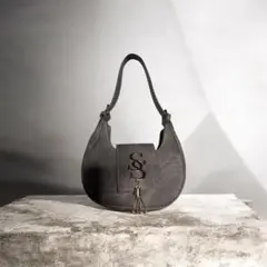 グレー スエード風 ショルダーバッグ