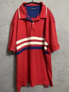 NAUTICA・ノーティカ ポロシャツ 赤/白・ネイビー XXLサイズのサムネイル