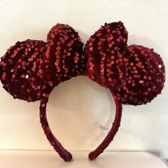 【美品】ディズニー　ミニーちゃんカチューシャ　スパンコール