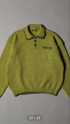 CIVVY ステッチニットポロトップス　stiched knit polotopのサムネイル