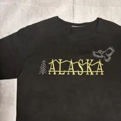 90's ヴィンテージ ALASKA ラインストーン ロゴ Tシャツ 블랙