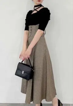 ダズリン チョーカーギャザーコルセットワンピース S