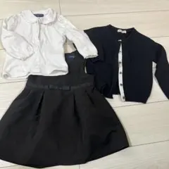 フォーマル　黒ワンピース・白長袖・カーディガンセット　90㎝