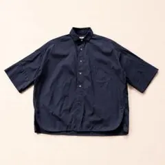 TICCA ティッカ　24ss スクエア半袖ダブルカフスシャツ 濃紺のサムネイル