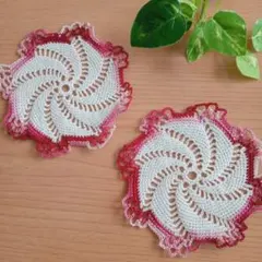 No.181　レース編み　ドイリー　コースター　ハンドメイド