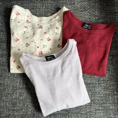 お下がり　長袖Tシャツ　女の子　110 プティマイン等　3枚セット　綿100
