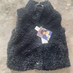 Chip Up 黒ファーベスト ボタン付き