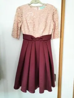 エメ　パーティードレス ピンク　リボンドレス　オケージョンドレス