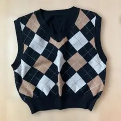 SHEIN ダイヤモンド柄 ニットベスト Mサイズ