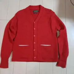 ☆美品☆ザノーネ ハイネックリネンんコットンカーディガン 赤