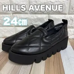 美品◆HILLS AVENUE ヒルズアヴェニュー　ビットローファー　エナメル ヒルズアヴェニュー HILLS AVENUE スワロスニーカー （ブラック