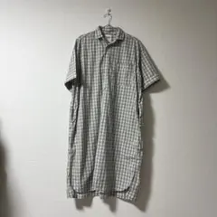 DANTON チェック柄 半袖シャツワンピース 36