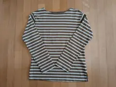 無印　ボーダー長袖カットソー　M