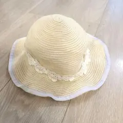 訳あり★anyfam　麦わら帽子　花柄のサムネイル