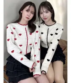 【dazzlin】ハートジャカードカーデトップスレッド