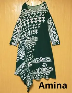 チャイハネAmina　変形ワンピース　ロングワンピース　グリーン　エスニック
