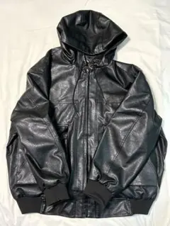 レザージャケット フード有り
