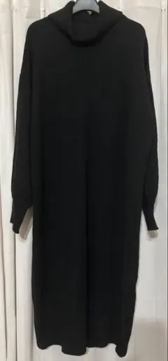 サマンサモスモス ブルー ブラックロングニットワンピース