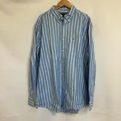 t*i様 A329T トミーヒルフィガーアメリカ古着ストライプボタンダウン長袖シ