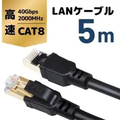 【匿名配送】CAT8 LANケーブル 5m 金メッキRJ45コネクタ対応