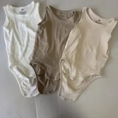 H&M ボディースーツ 80 肌着 長袖 ロンパース タンクトップ 半袖 リブ