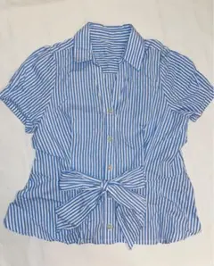 涼しげ！　イング　ブルーストライプシャツ　Mサイズ