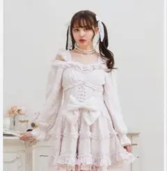 新品タグ付♡リズリサ♡ 花柄レースコルセットライクワンピース