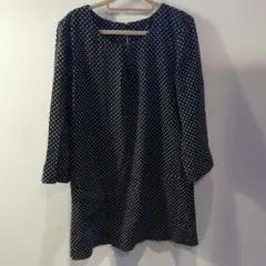 無印　水玉ワンピース チュニックにも　秋冬素材