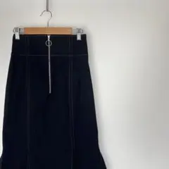 LAGUNAMOON ラグナムーン フロントジップ マーメイドスカート 黒 Sのサムネイル