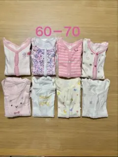 【美品】ベビー服 女の子 まとめ売り 8点 60〜70 春夏 ロンパース 肌着