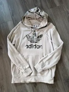 adidas ベージュ パーカー フード付き