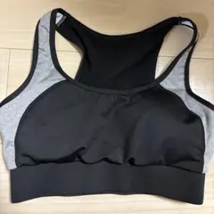 スポーツブラ ヨガウェア ブラック グレー