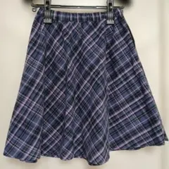 エニィファム　キッズ　チェック柄スカート 150サイズ ネイビー系