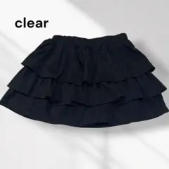 clear ティアード フレア ミニ スカパン キュロット 黒 ブラック F