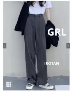 新品タグ付GRLグレイル♥センタープレスストレートパンツ レディーススラックスL