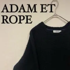 ADAM ET ROPE アダムエロペ ボア ブークレ クルーネック ニット 黒