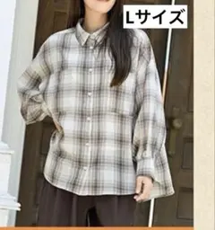 しまむら SUNNY HOUSE チェック柄シアーシャツ Lサイズのサムネイル