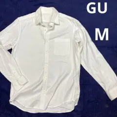 GU ジーユー 長袖シャツ ホワイト ネルシャツ　メンズ M