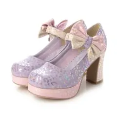 【ヨースケ】厚底パンプス【ラベンダーコンビ】