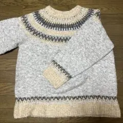 【Heather】ニット セーター オーバーサイズ ノルディック柄 グレー系